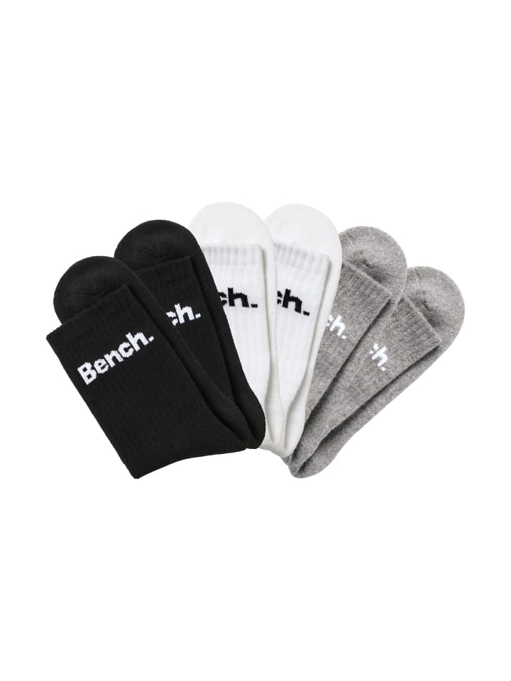 Bench Tennissocken in 2x schwarz, 2x weiß, 2x grau-meliert günstig kaufen