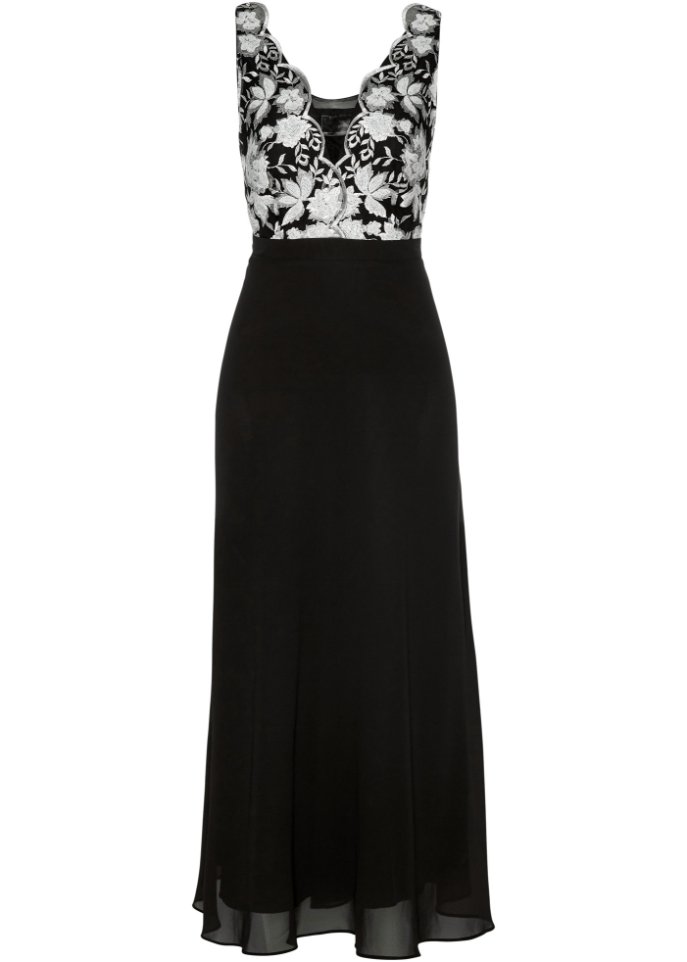 Chiffonkleid mit Pailettenstickerei