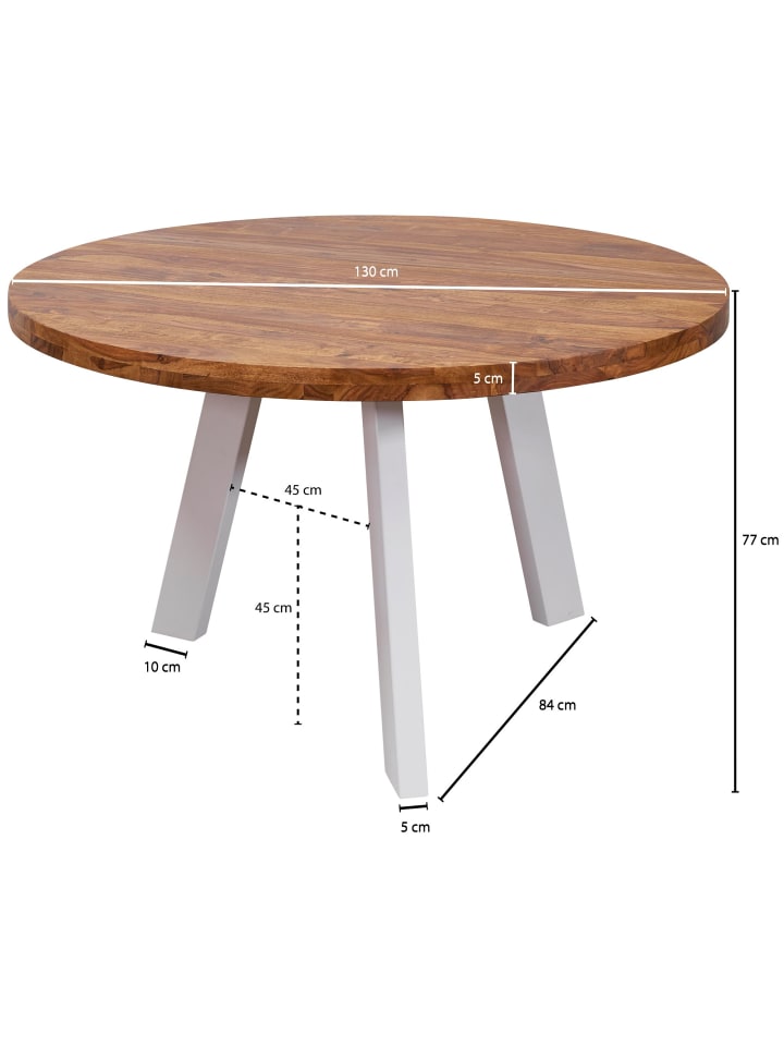 KADIMA DESIGN Esszimmertisch rund 130 cm Massiv Esstisch, Runder Holztisch günstig kaufen onesize