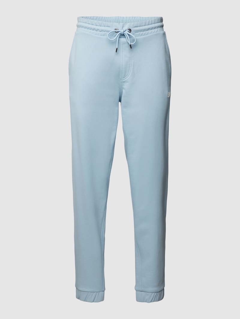 Sweathose mit Label-Print Modell 'Lamont' in bleu