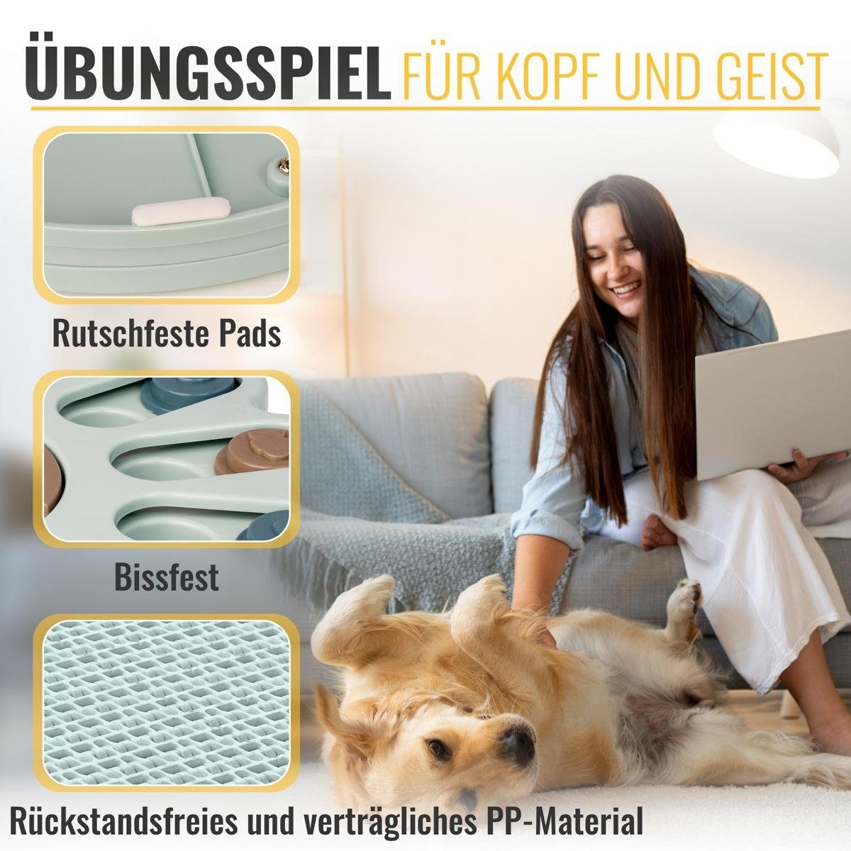 HMH Tier-Intelligenzspielzeug Hundespiel interaktiv Haustier Denkspiel Hunde Katzen Sudoku, 23x23x3,5cm, Rutschfest durch Pads am Boden, Vielseitige Beschäftigung