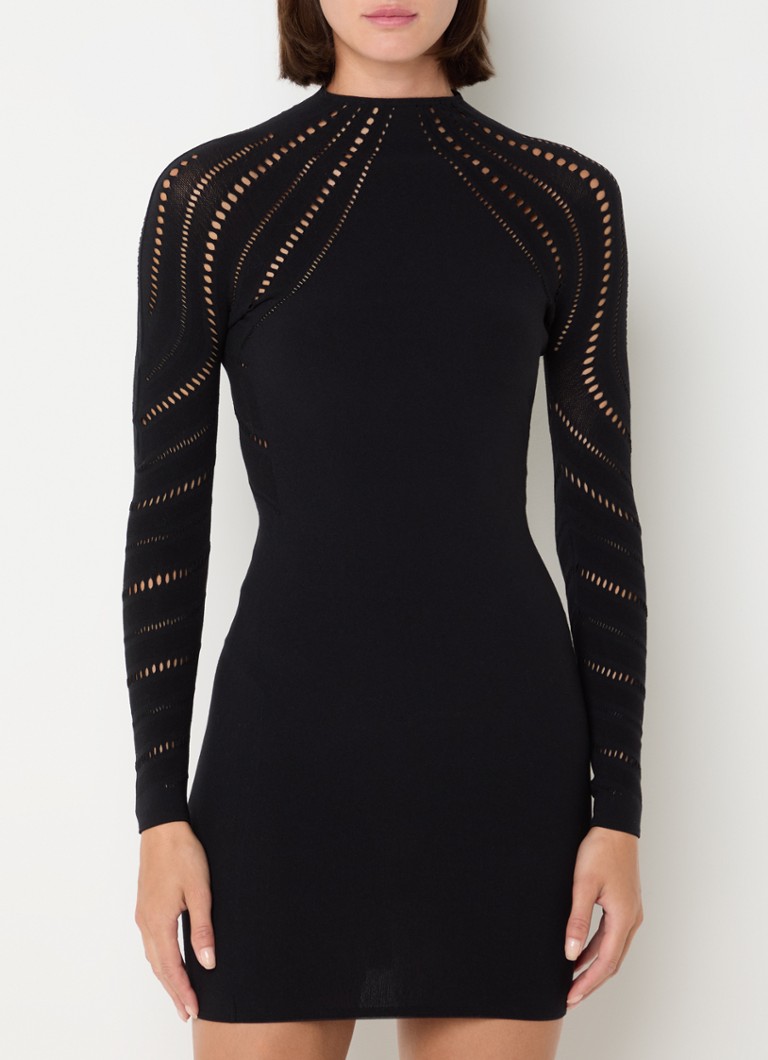 Wolford mini dress in virgin wool blend with openwork design