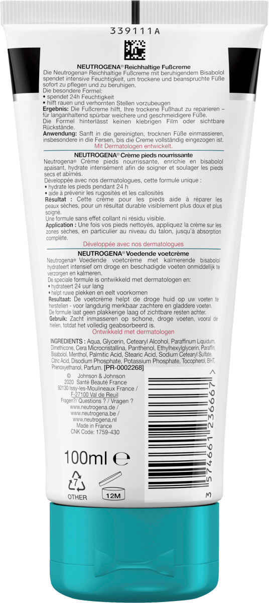 Fußcreme Trockene Haut, Norwegische Formel, 100 ml