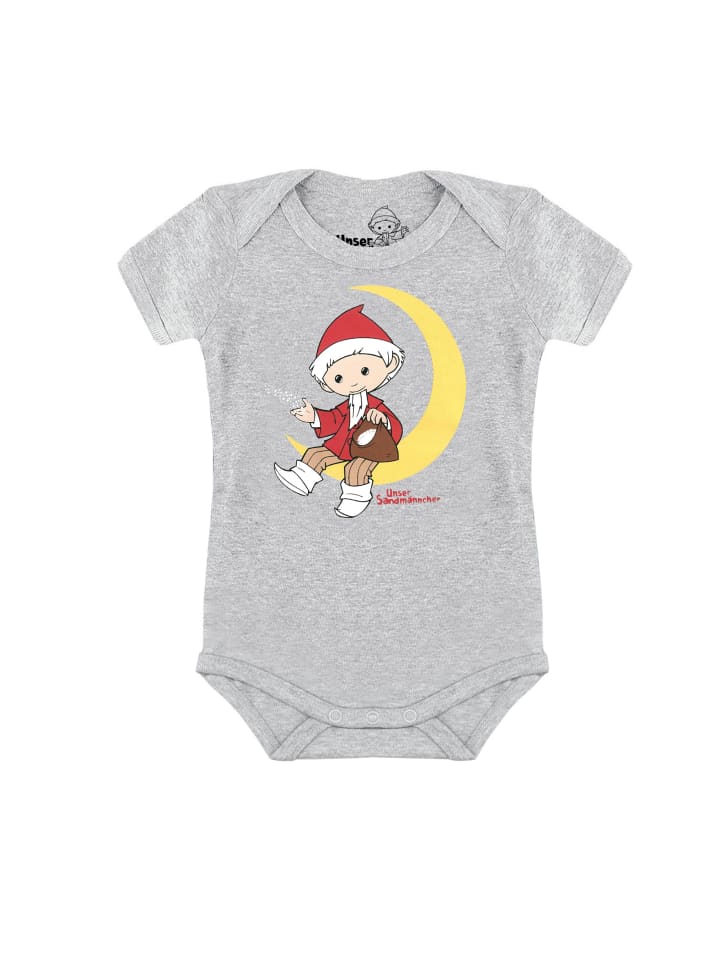 Logoshirt Baby-Body UNSER SANDMÄNNCHEN - MOND - Print Unser Sandmännchen - Mond in grau-meliert günstig kaufen