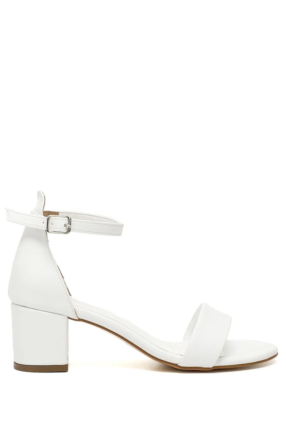 GÖNDERİ(R)  Weiße Riemchensandalen für Damen mit dicken Absätzen 37101
