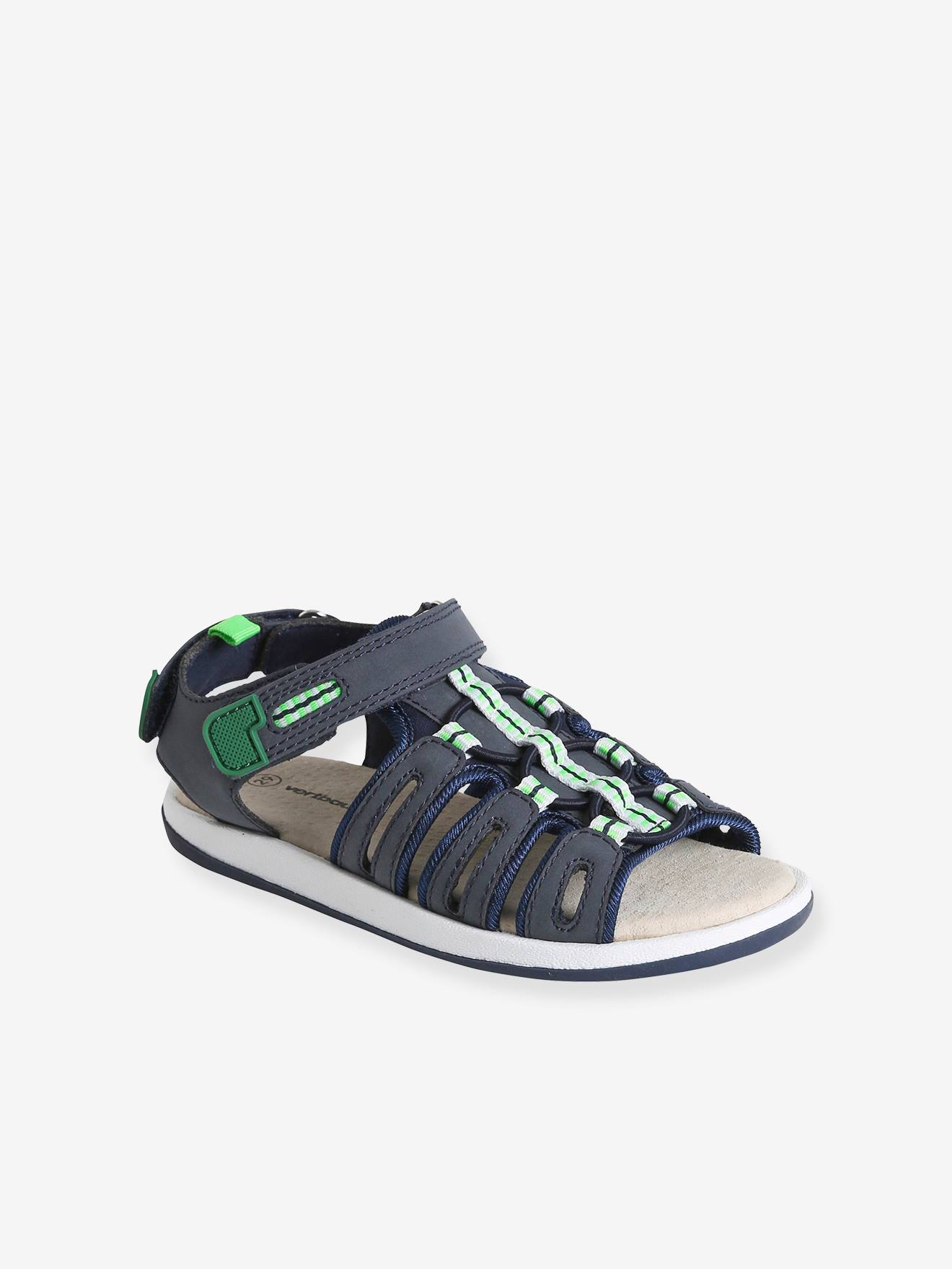 Sandales scratchées enfant marine
