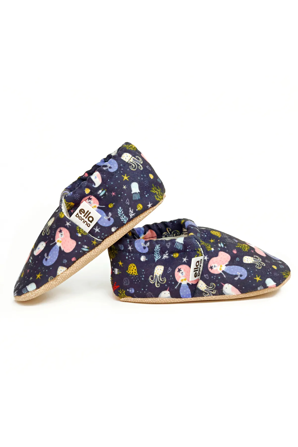 Ella Bonna  Rutschfeste Sohle, Meerestiere, Babyschuhe, Heimstiefel, Hausschuhe, Kinderzimmerschuhe, Hausschuhe