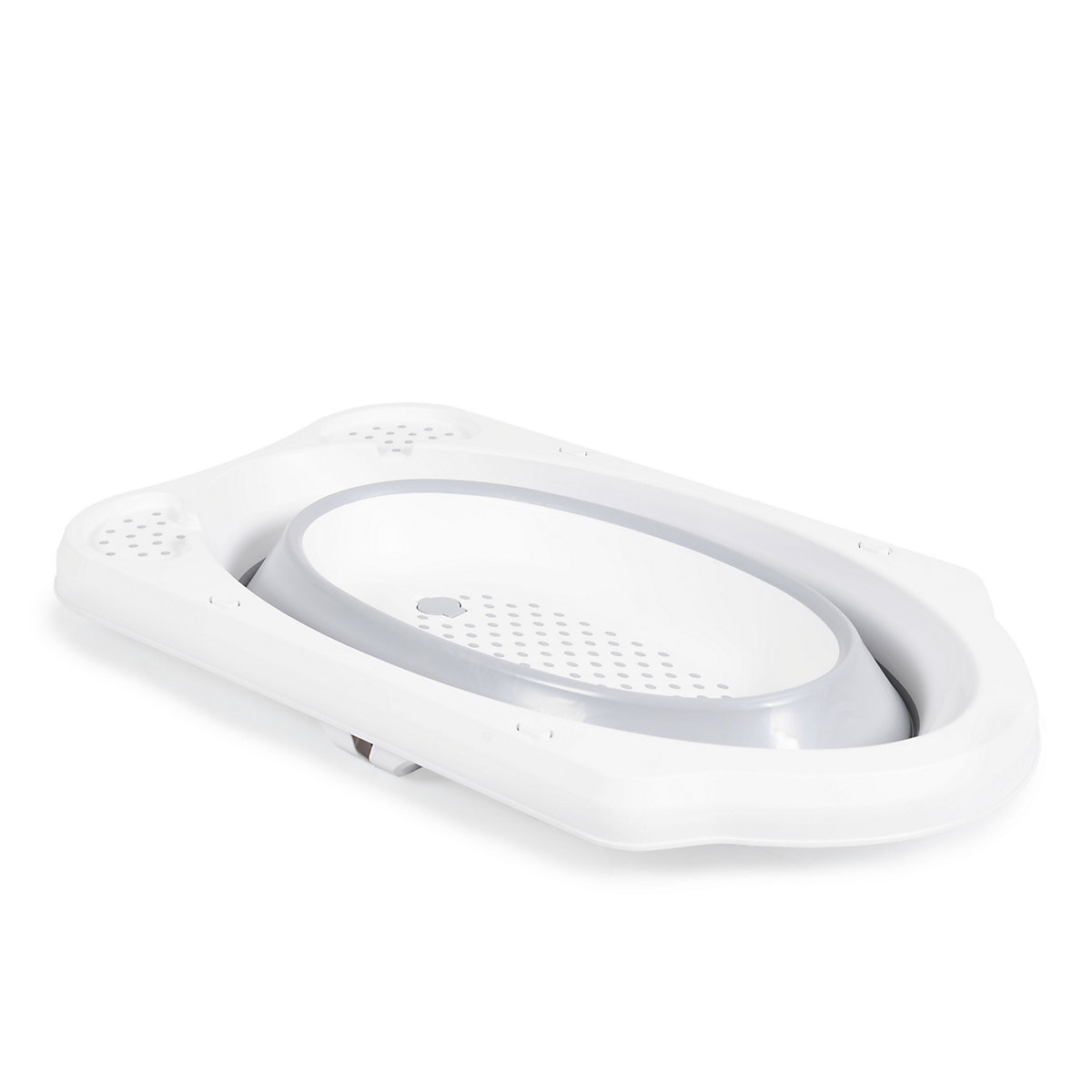 Babybadewanne Maui 84 cm lang Wasserablauf Ablagefächer Babybadewannen