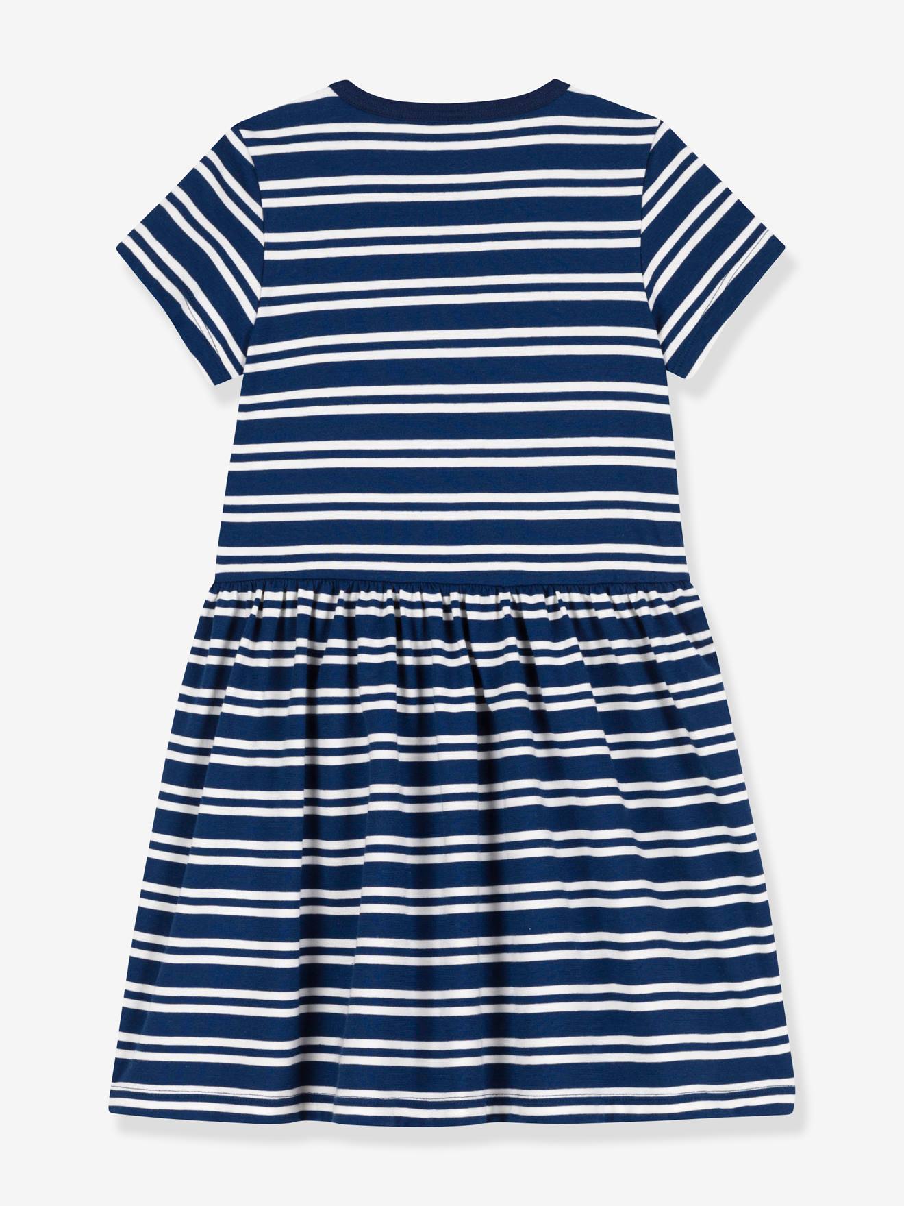 Robe manches courtes en coton bio PETIT BATEAU bleu