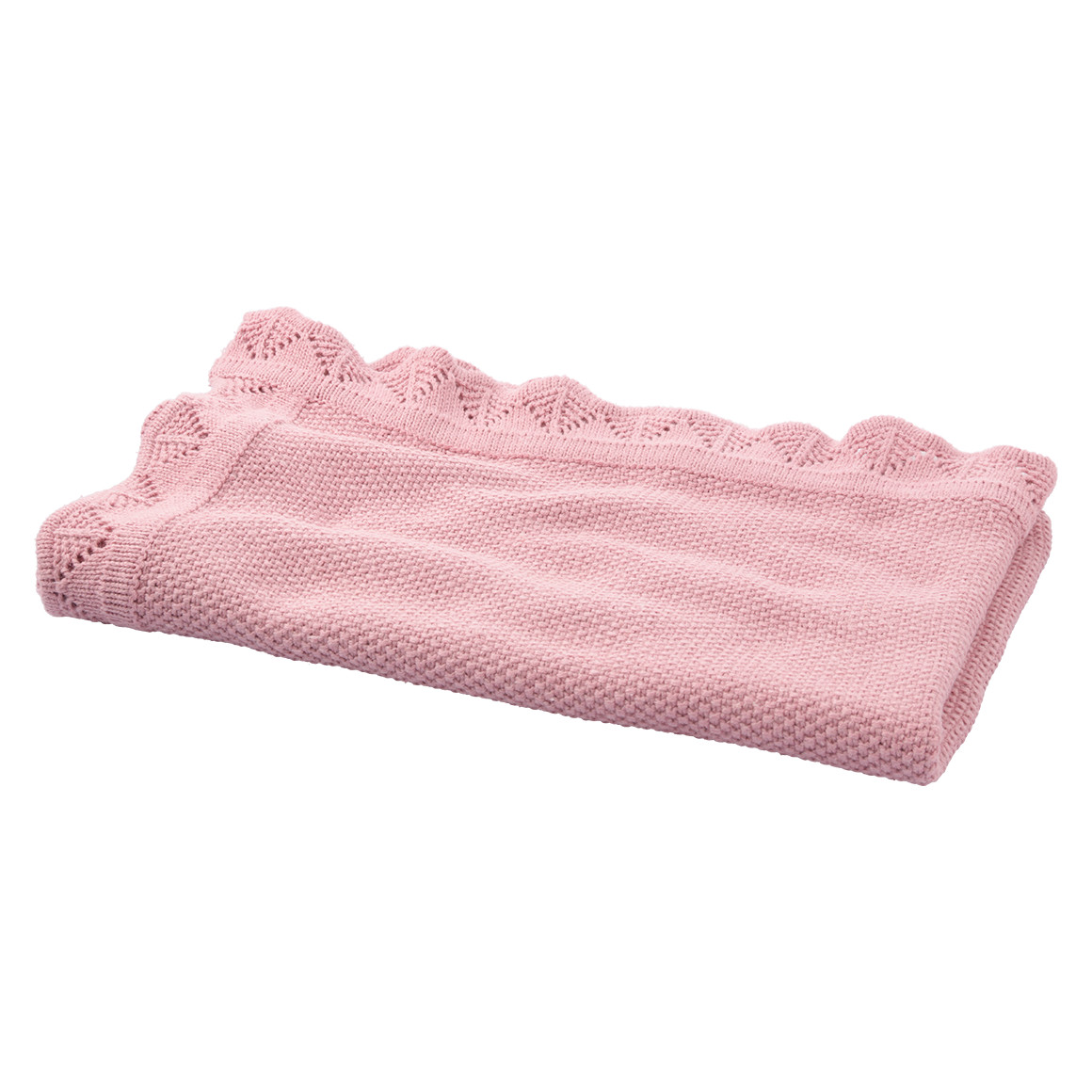 Strickdecke mit gewellten Abschlüssen