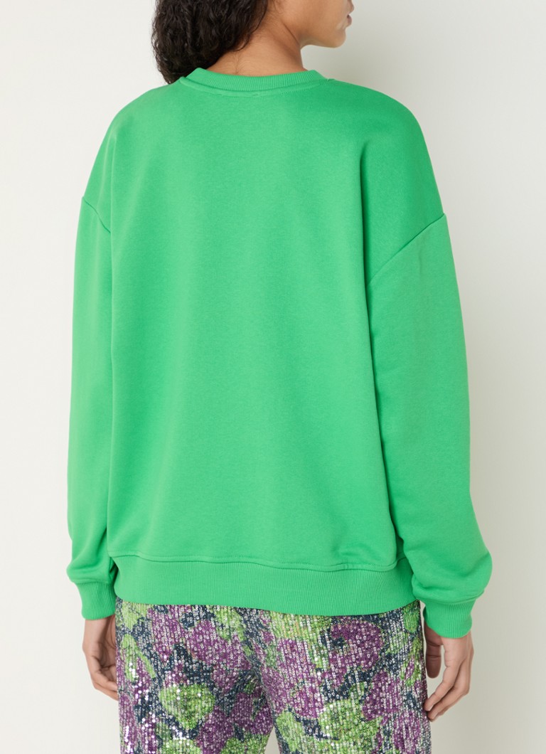 Refined Department Fayen oversized sweater with logo print and rhinestones