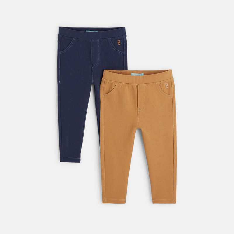 Jegging uni (lot de 2) marron bébé fille