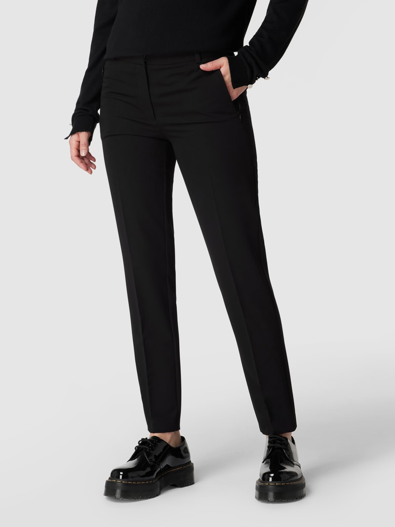 Stoffhose mit Bügelfalten in schwarz
