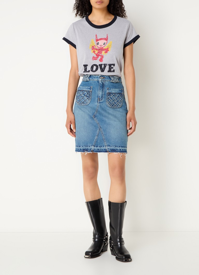 Zadig&Voltaire Woop T-shirt in linen blend with print