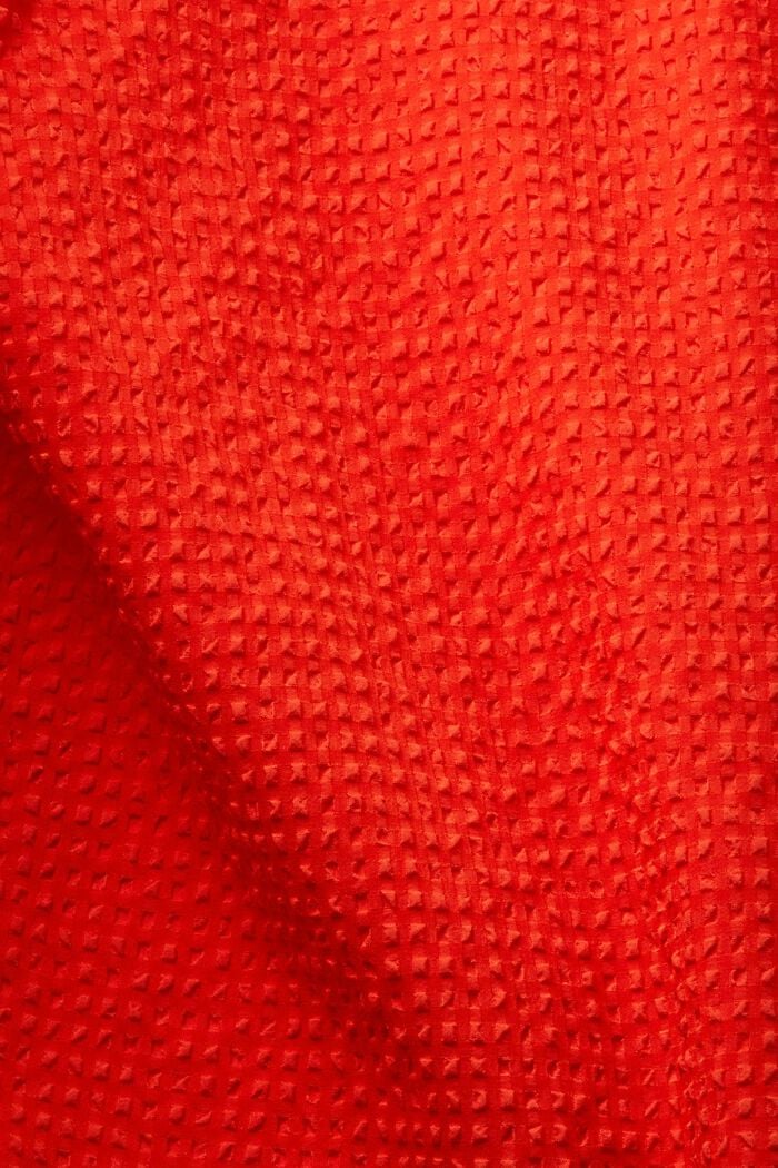 Seersucker-Bluse mit bauschigen Ärmeln