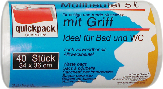 QuickPack Müllbeutel mit Tragegriff 5 Liter