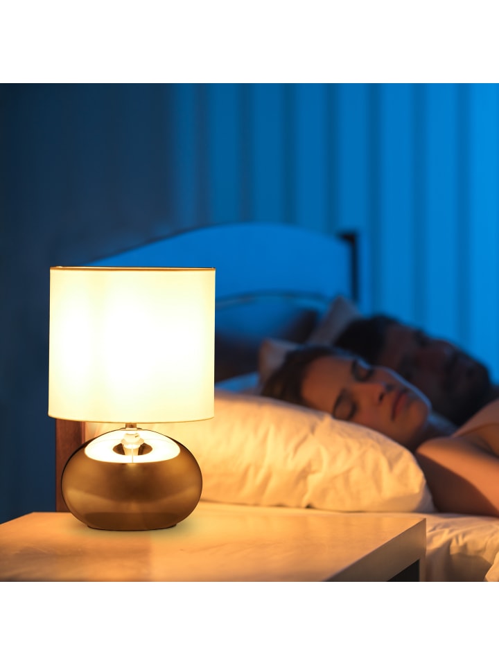 relaxdays Nachttischlampe in Silber - (H)28 x Ø 18 cm günstig kaufen onesize
