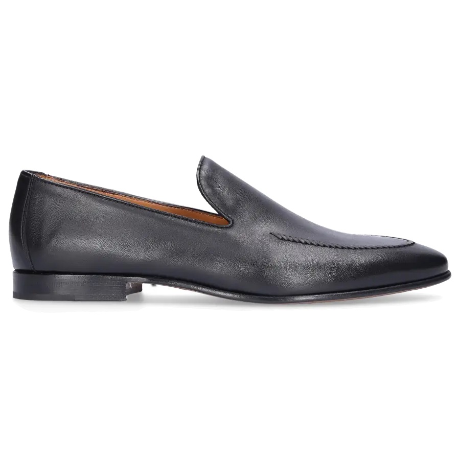 Moreschi - Loafer SARATOGA Kalbsleder Logo schwarz - schwarz