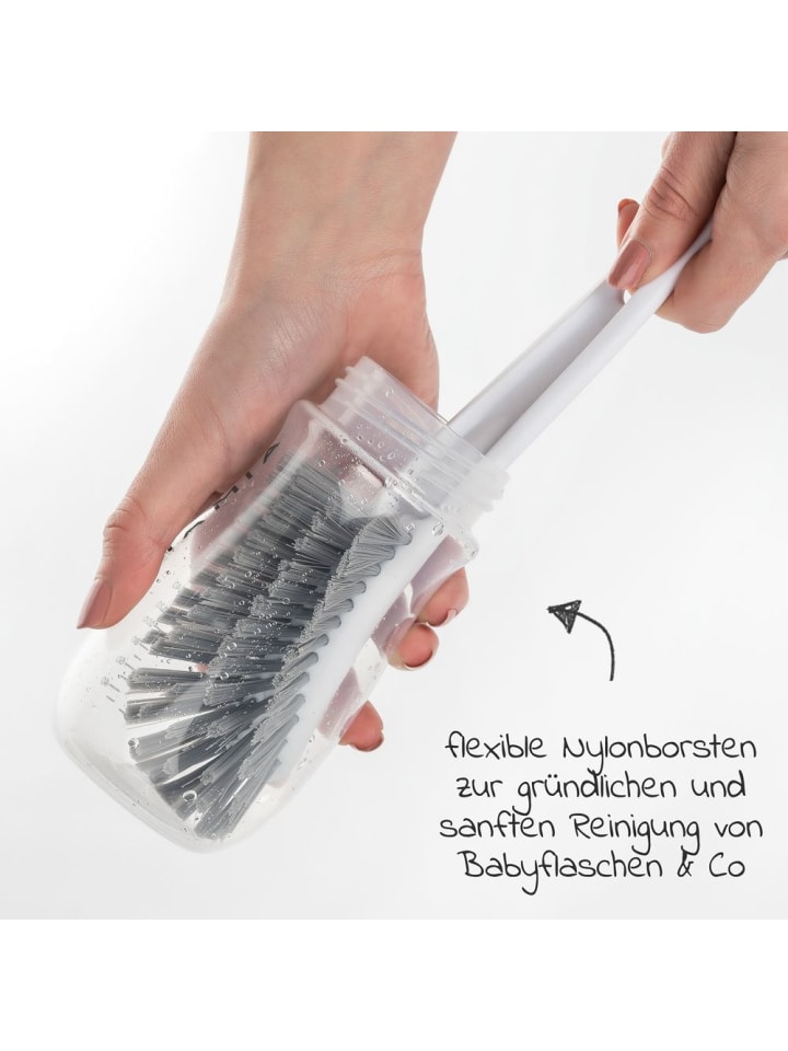 MiaMia Flaschenbürste mit integrierter Saugerbürste - Grau in grau,weiss günstig kaufen onesize