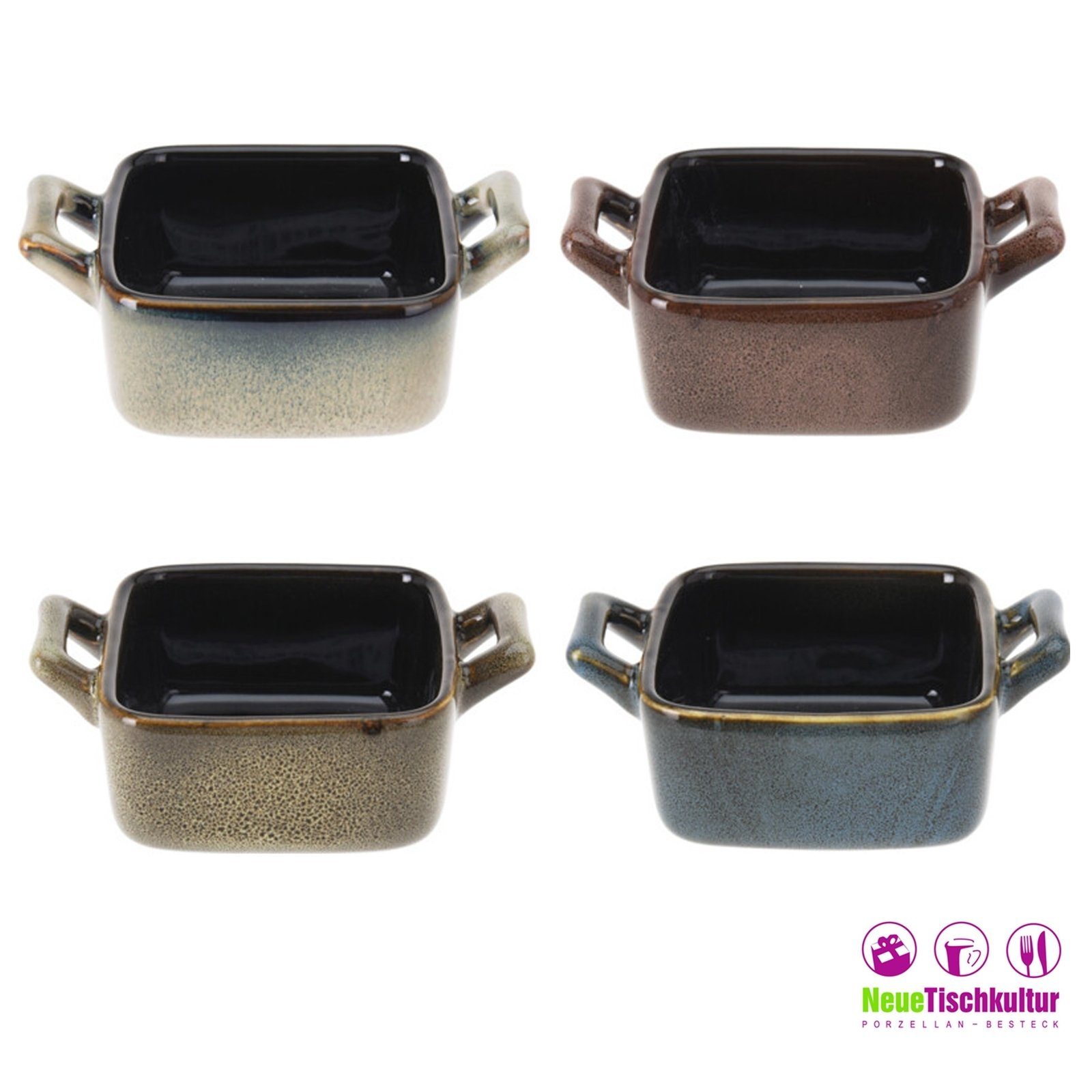 Neuetischkultur Backform Ofenschale 4er Set Keramik, (Set 4-tlg), Backschälchen Auflaufform