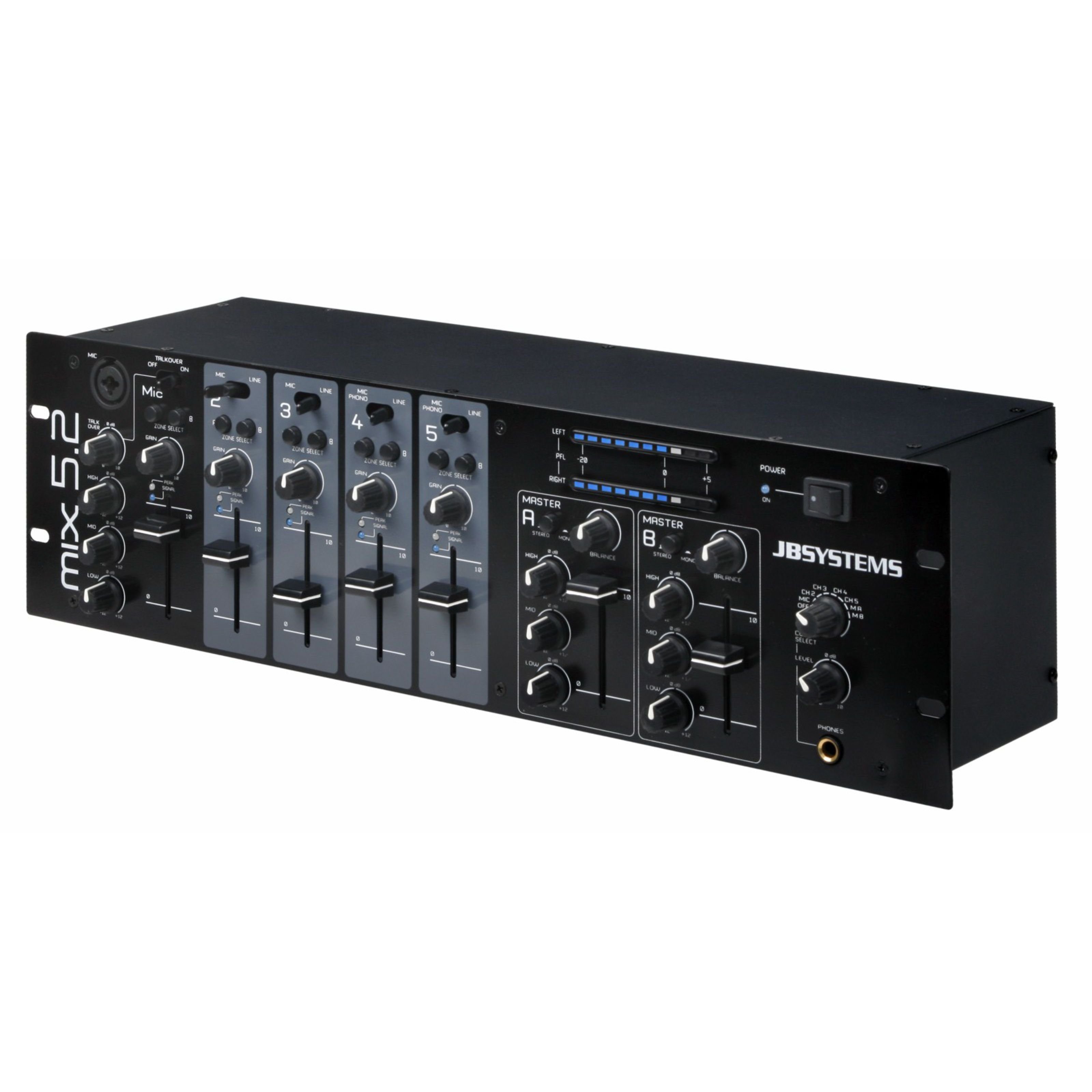 JB Systems Mischpult, MIX 5.2 2 Zonen Mixer, 3HE