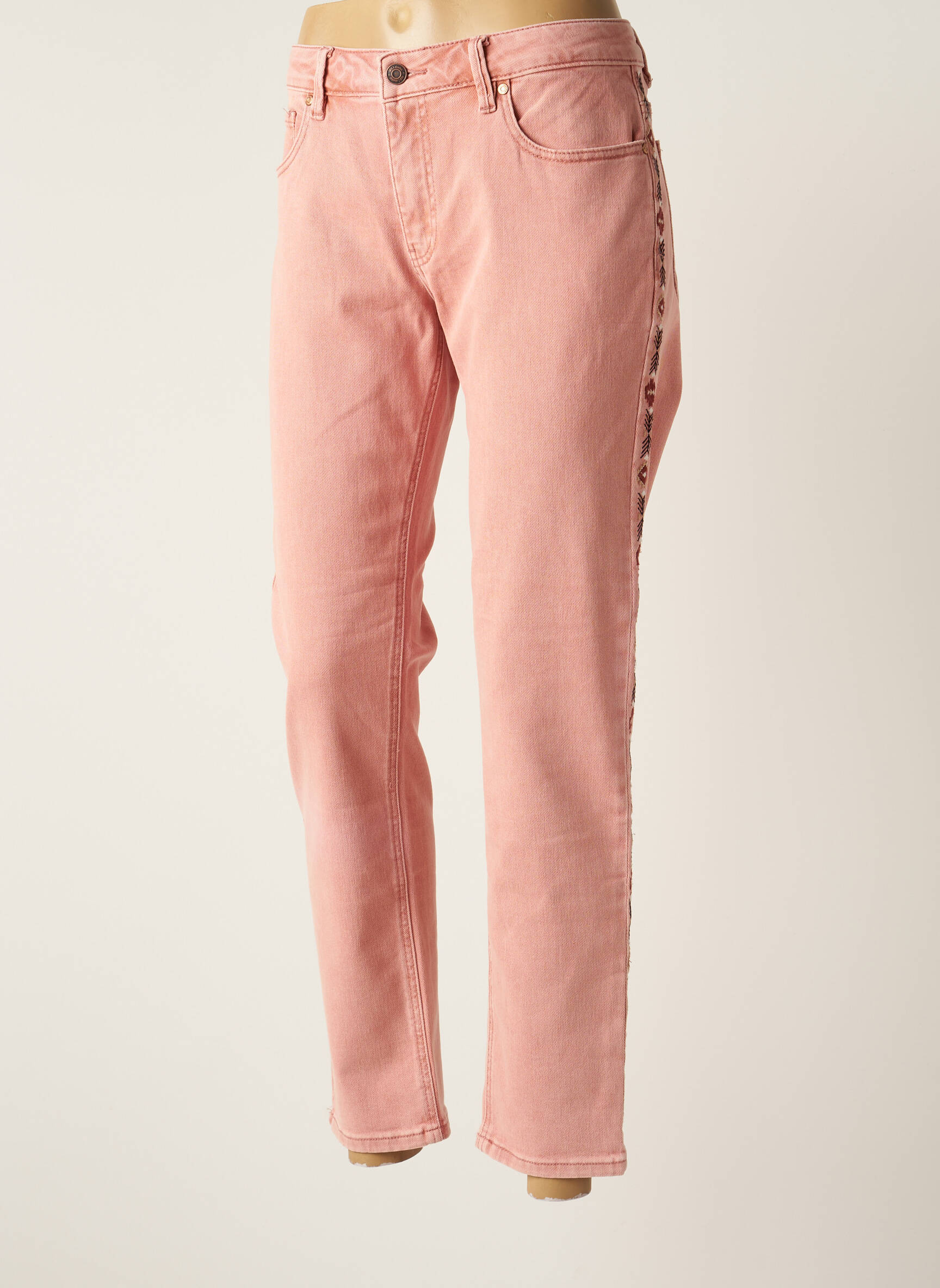Mkt Studio Jeans Boyfriend Femme couleur rose