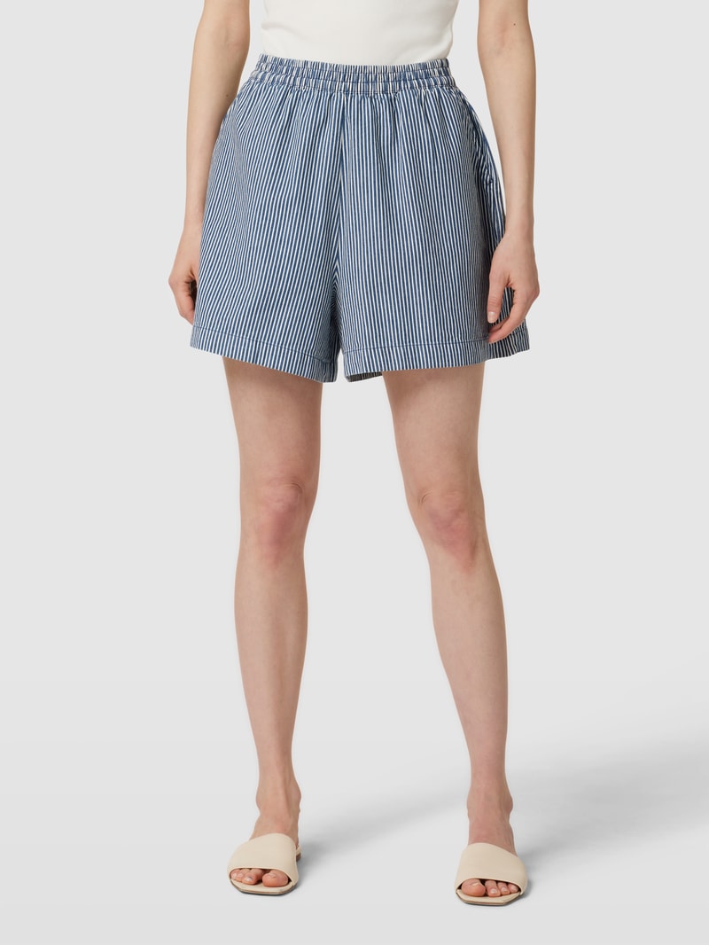 Shorts mit Streifenmuster Modell 'CAMARI' in marineblau