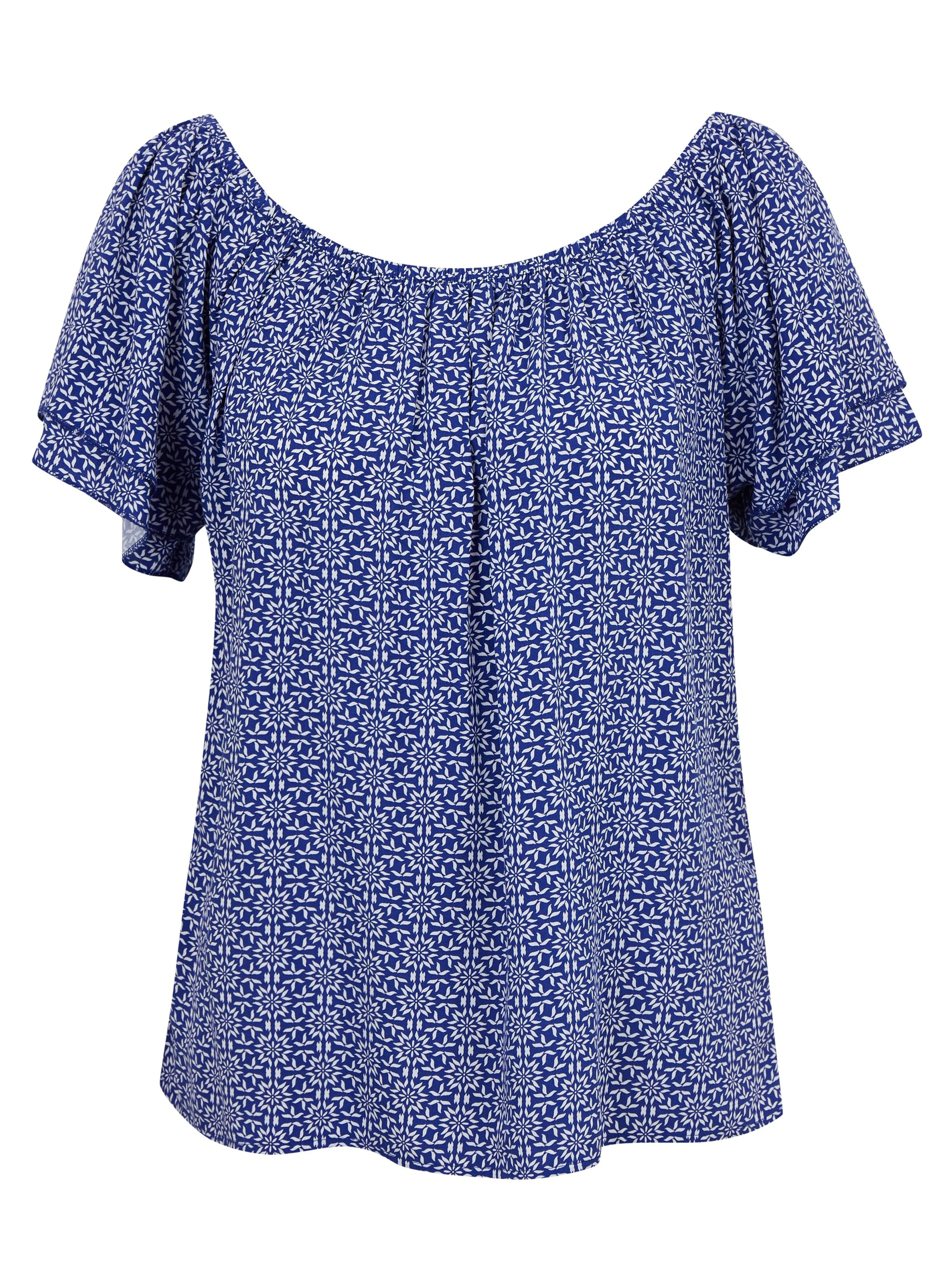 Blaue gemusterte Damenbluse ORSAY