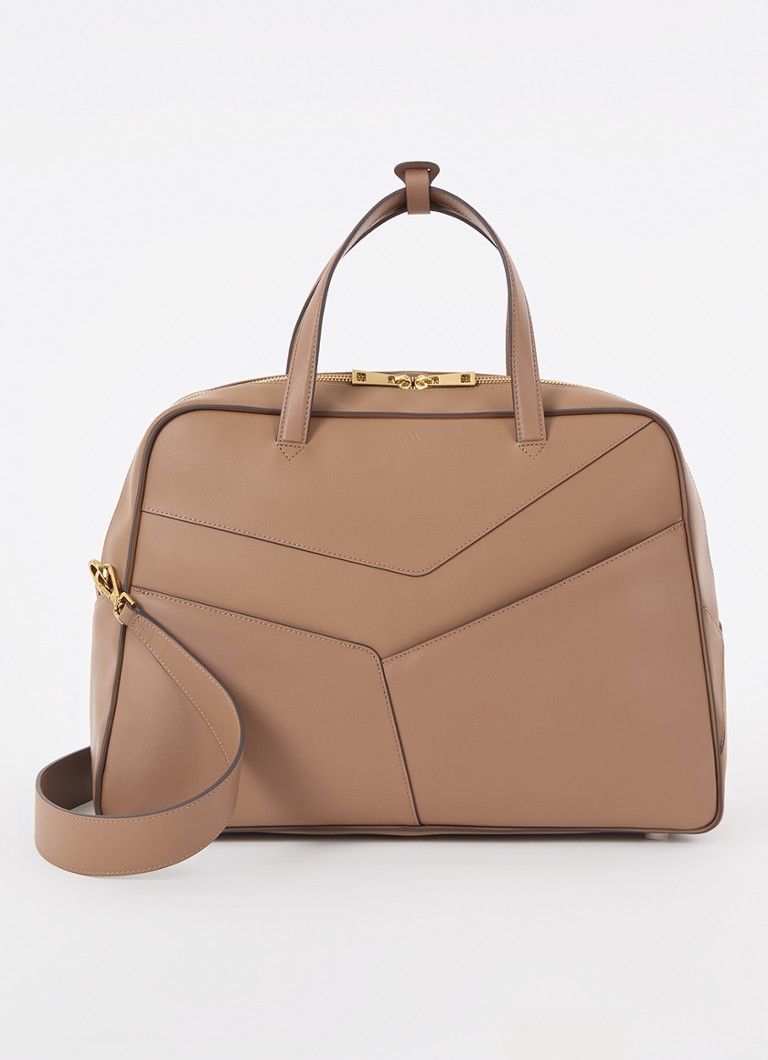 Bolsa KAAI de couro estilo bowler com compartimento para laptop de 17 polegadas