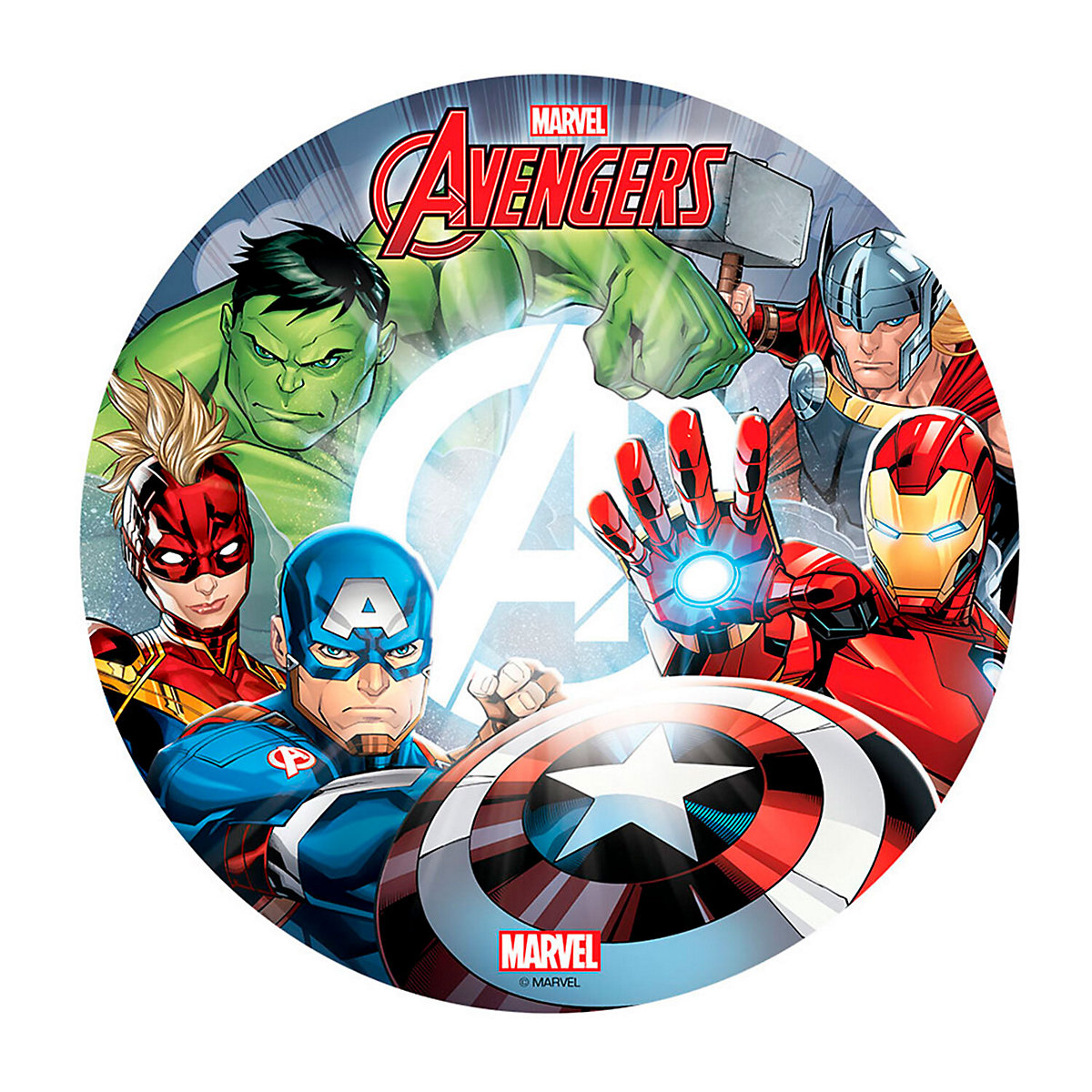 Essbare Tortenaufleger Avengers Hulk Captain America 20cm
