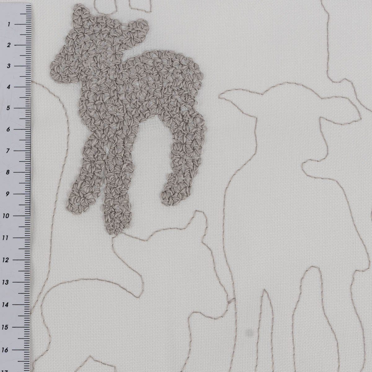 Meterware Rasch Textil Kinder Vorhangstoff Bambino Black Sheep Schäfchen 150cm, blickdicht, Kunstfaser, bestickt, pflegeleicht