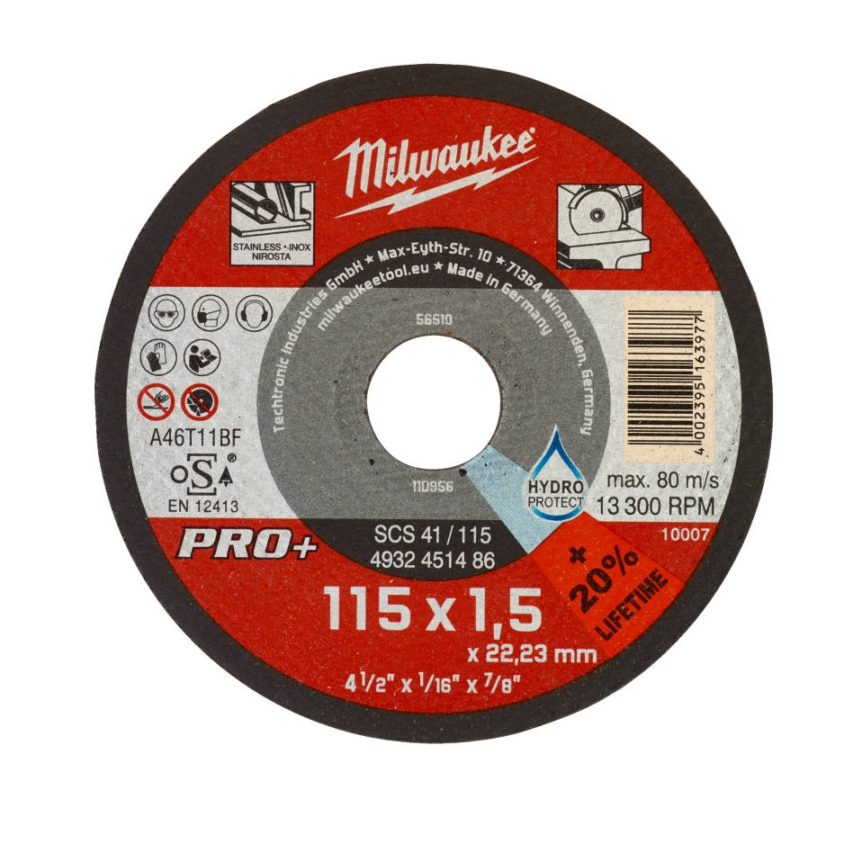 Milwaukee Zubehör 4932451486 Metalltrennscheibe SCS41 115 mm x 1,5 PRO+ (bestellbar in 50er-Packungen)