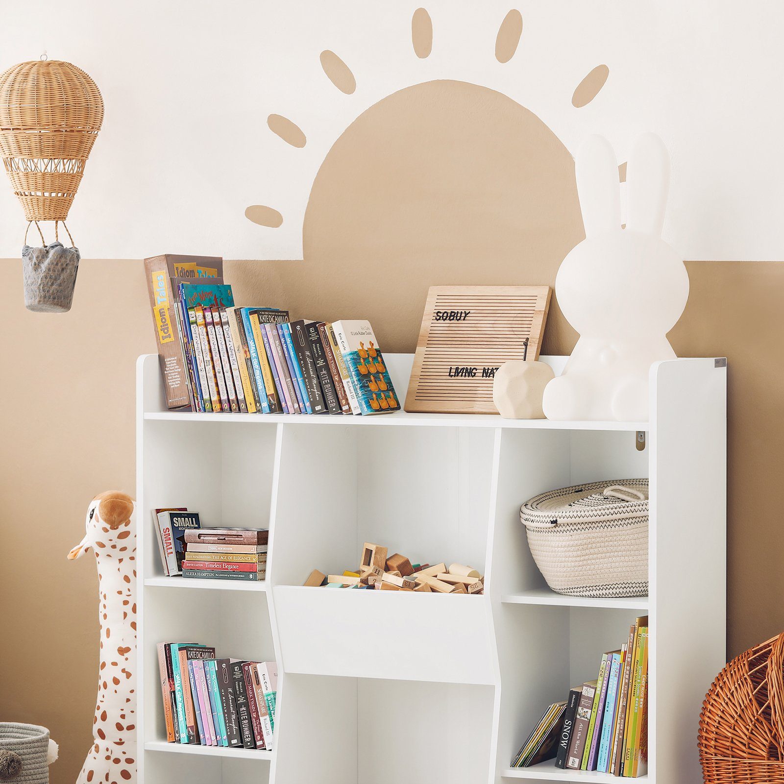 SoBuy Bücherregal KMB55, für Kinder Kinderregal Aufbewahrungsregal Spielzeugregal Standregal