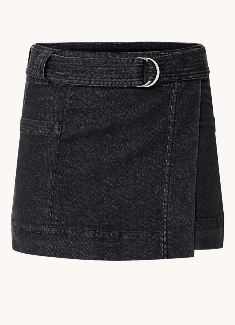 Jupe en jean mini Rails Deanna avec devant croisé et ceinture