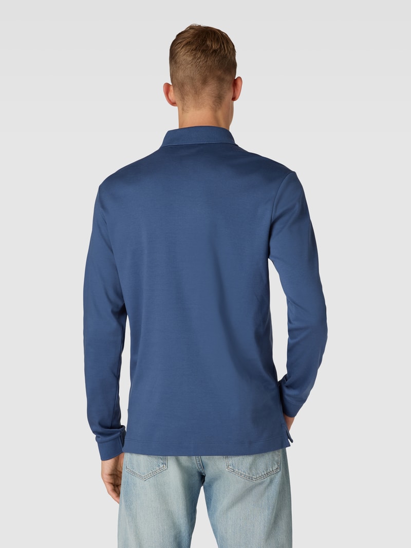Poloshirt mit Label-Detail Modell 'PADO' in blau