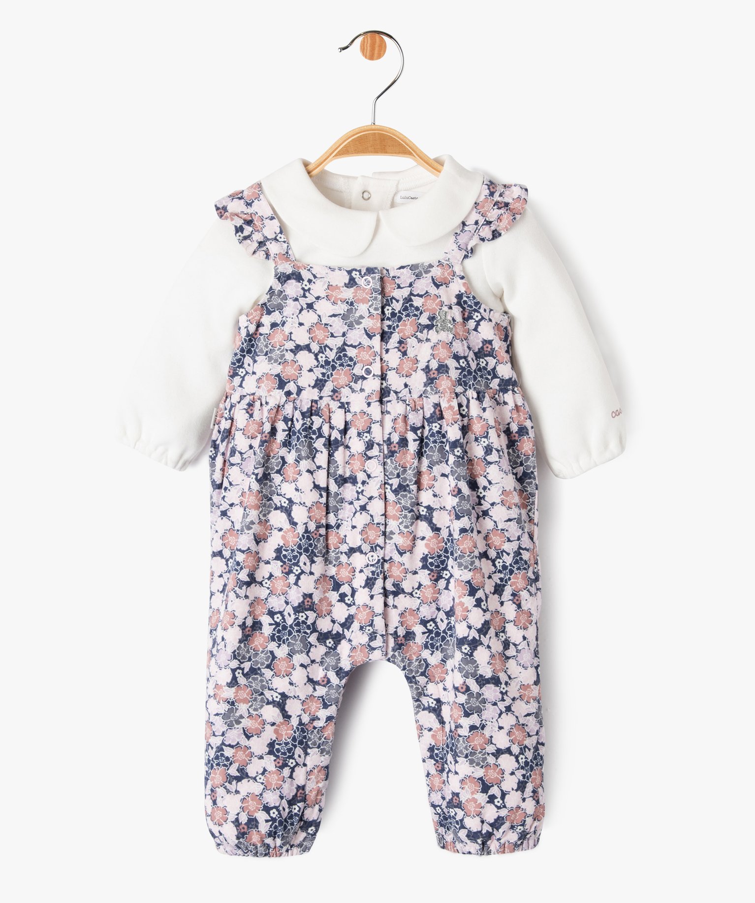 Ensemble 2 pièces salopette et body bébé fille - LuluCast... rose | GEMO