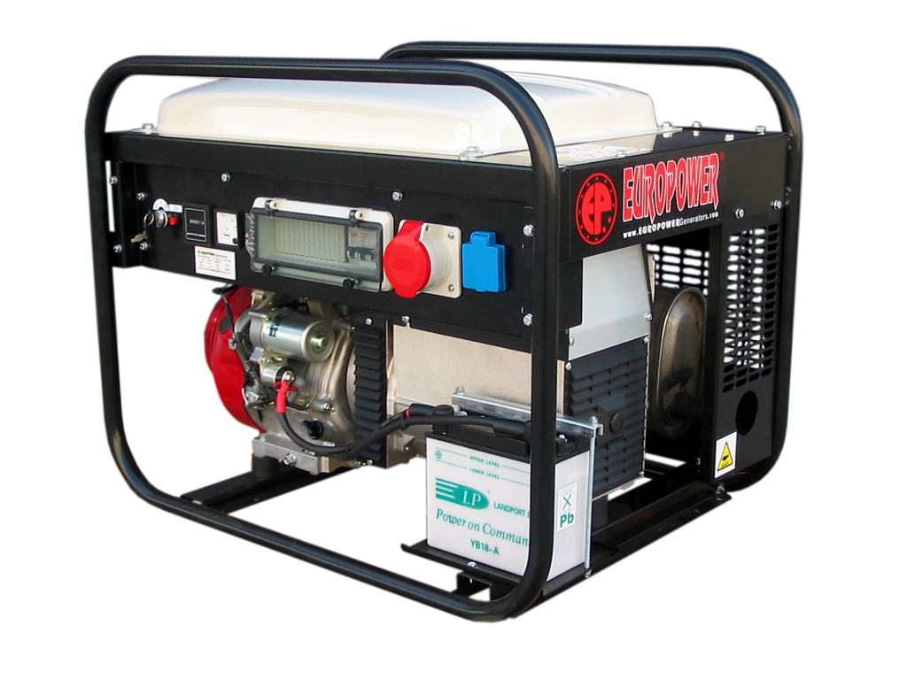 Générateur Europower 950000659 EP6500TE-25 7 kVA avec moteur essence Honda 230 V (16 A) - 400 V CEE (16 A 5 p.) démarrage électrique 950000659