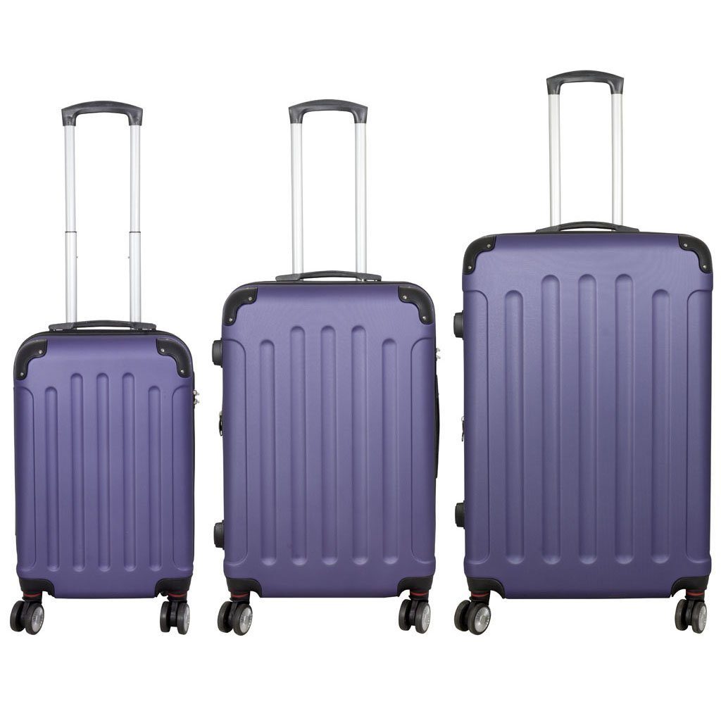 MONOPOL® Hartschalen-Trolley Hartschalen-Trolley Reisekoffer ABS Hartschalenkoffer, Hartschale & 4x Doppelrollen & Teleskopgriff