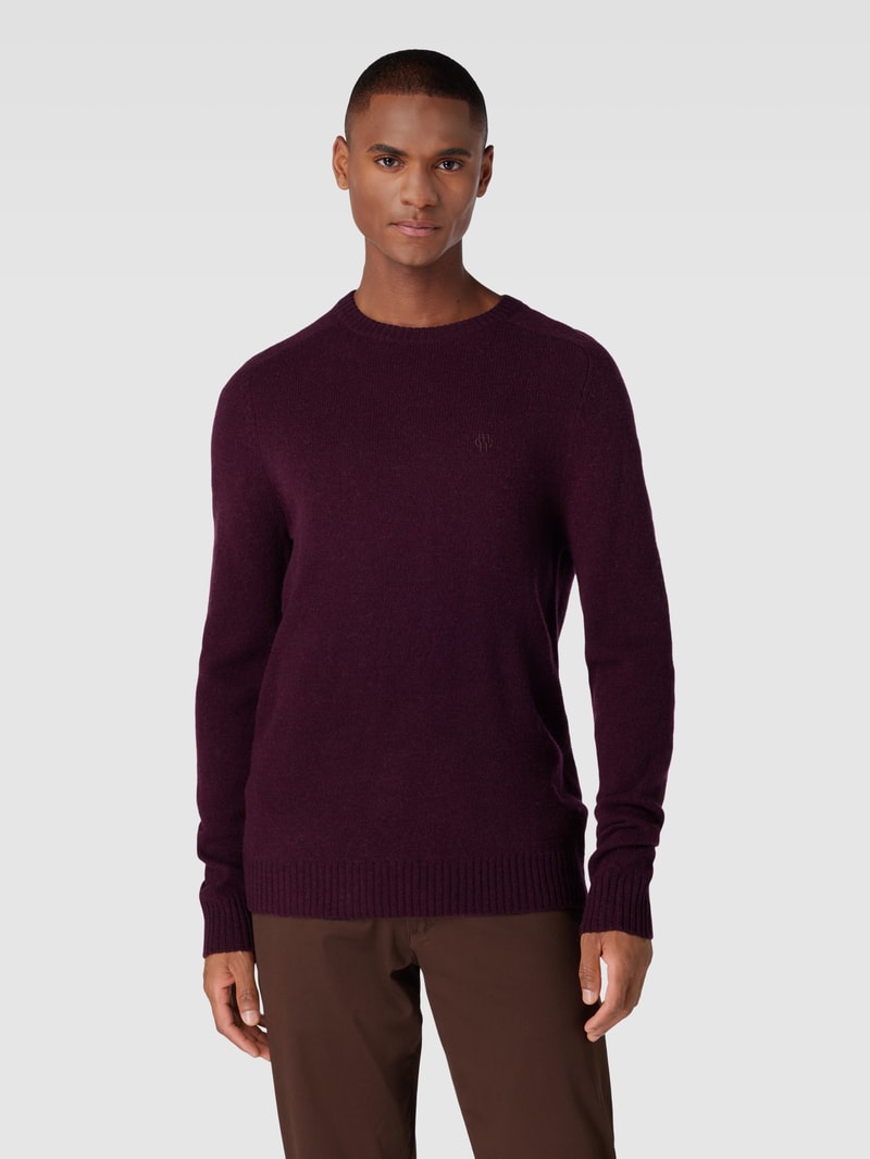 Strickpullover aus Lammwolle Modell 'TANGUY' in aubergine meliert