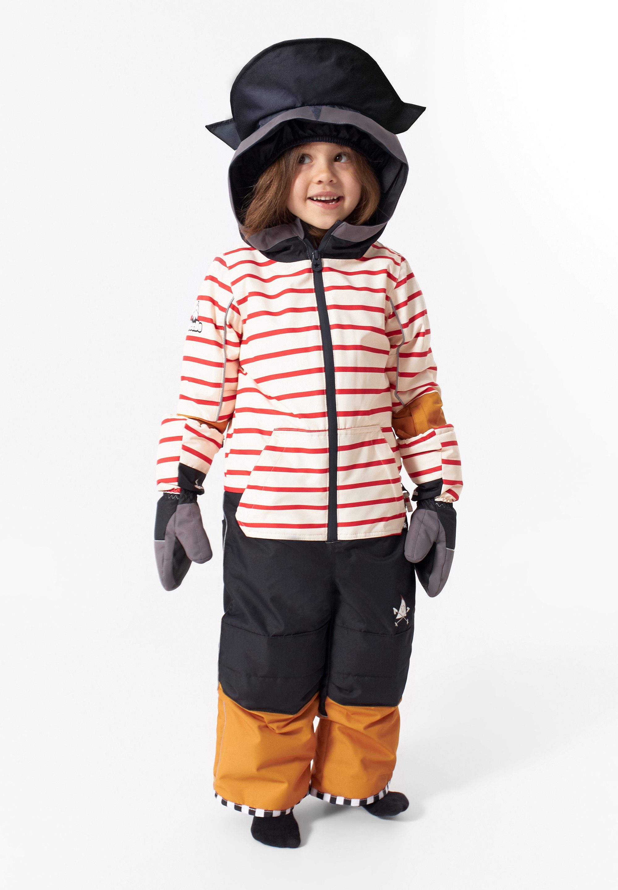 WeeDo Schneeoverall HOOKDO Pirat Verstärkte und gepolsterte Knie, Ellbogen, Handflächen und Gesäß