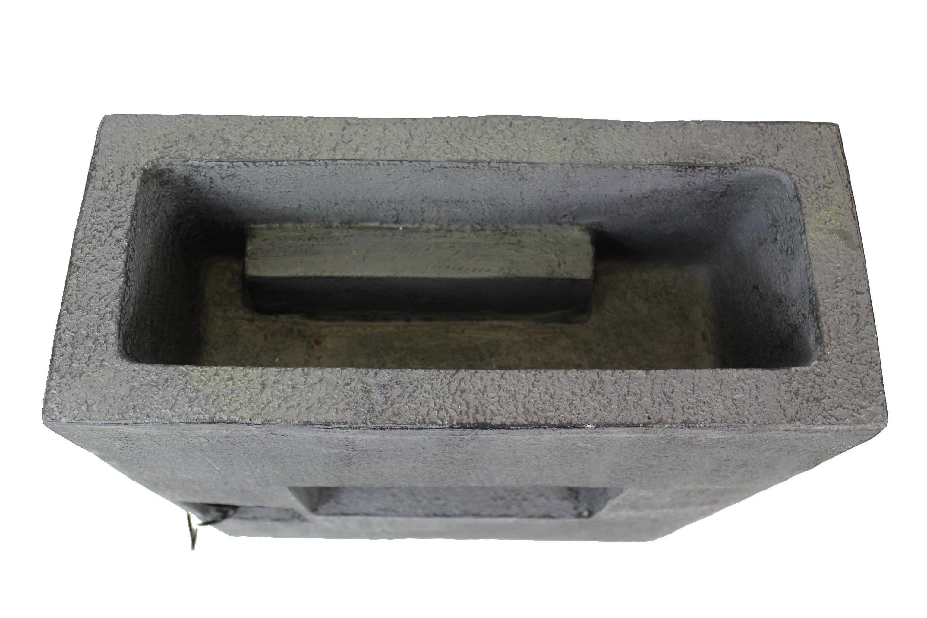 Arnusa Gartenbrunnen Springbrunnen mit LED Beleuchtung bepflanzbar 57x35x45 cm, Komplett-Set LED, Betonoptik