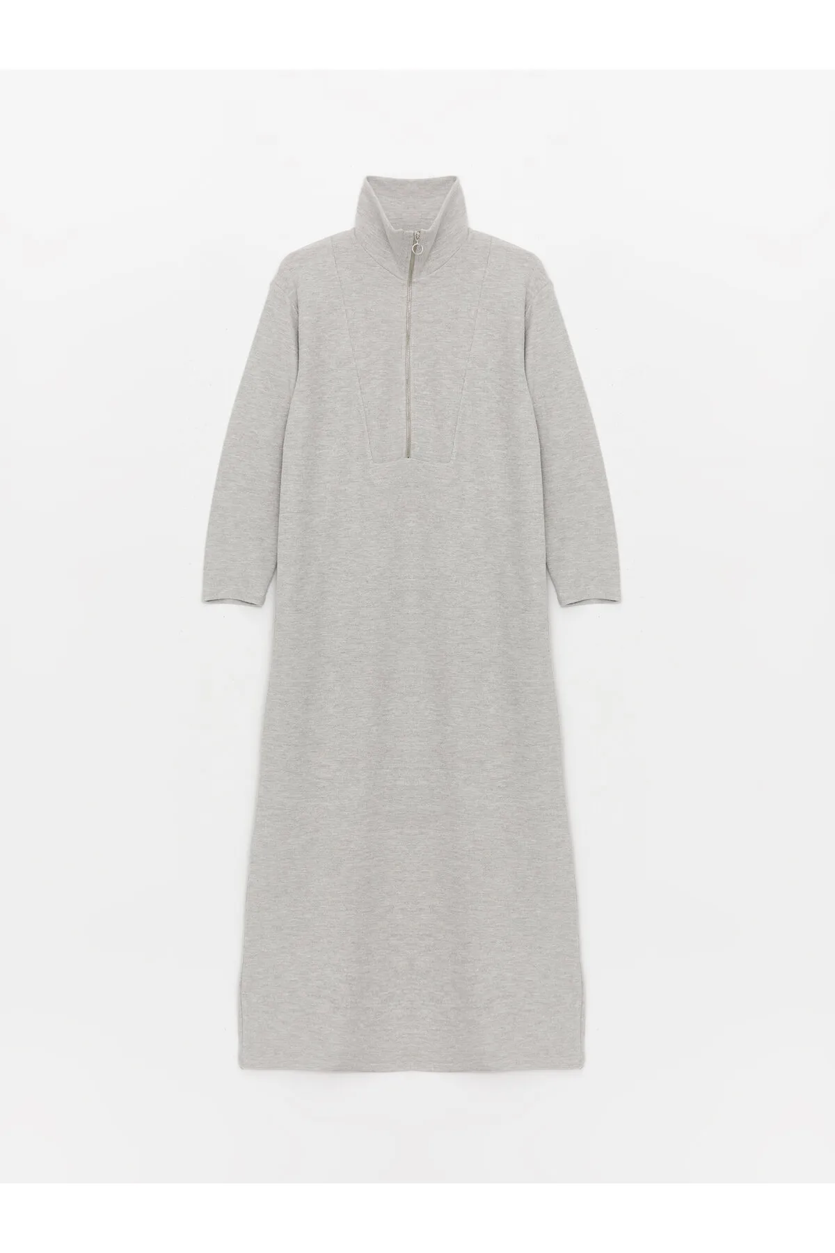 LC Waikiki  Gerades, langärmliges Damenkleid mit hohem Kragen