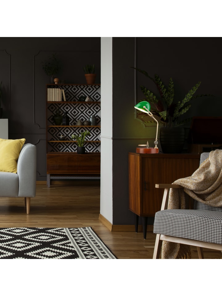 relaxdays Bankerlampe in Grün/ Braun - (B)26 x (H)42 x (T)25 cm günstig kaufen onesize