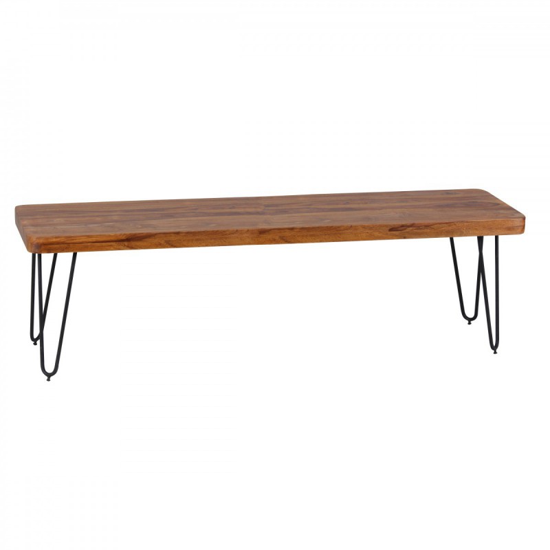 Wohnling Massivholz Sheesham Sitzbank 180 x 40 x 45 cm