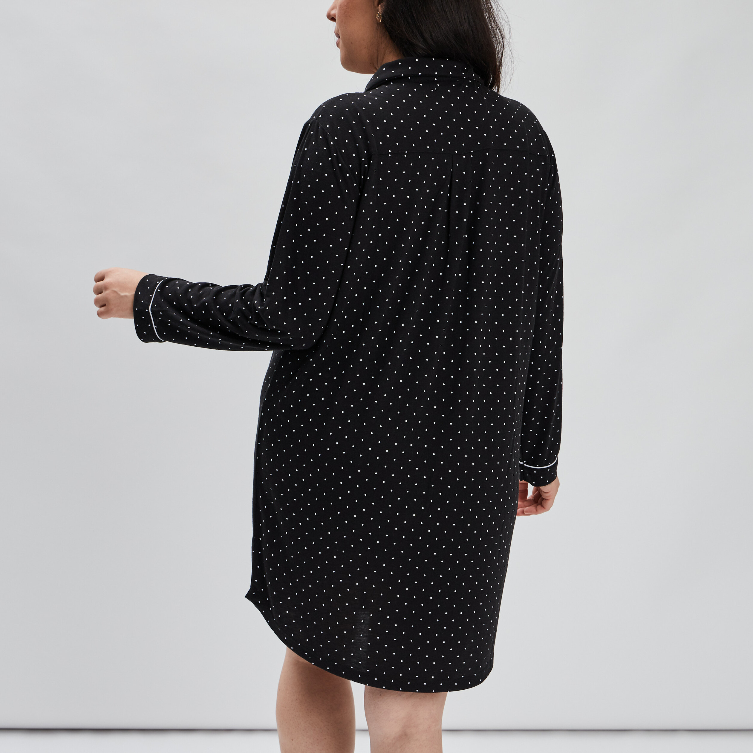 Chemise de nuit liquette noir femme grande taille | La Halle