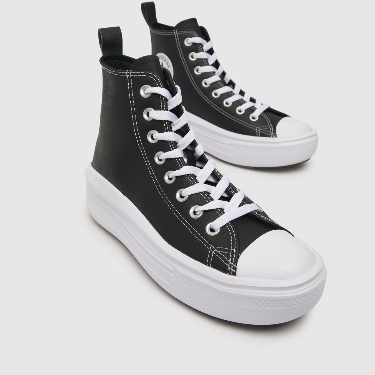 Converse svarta All Star Hi Move lädersneakers för flickor och ungdomar