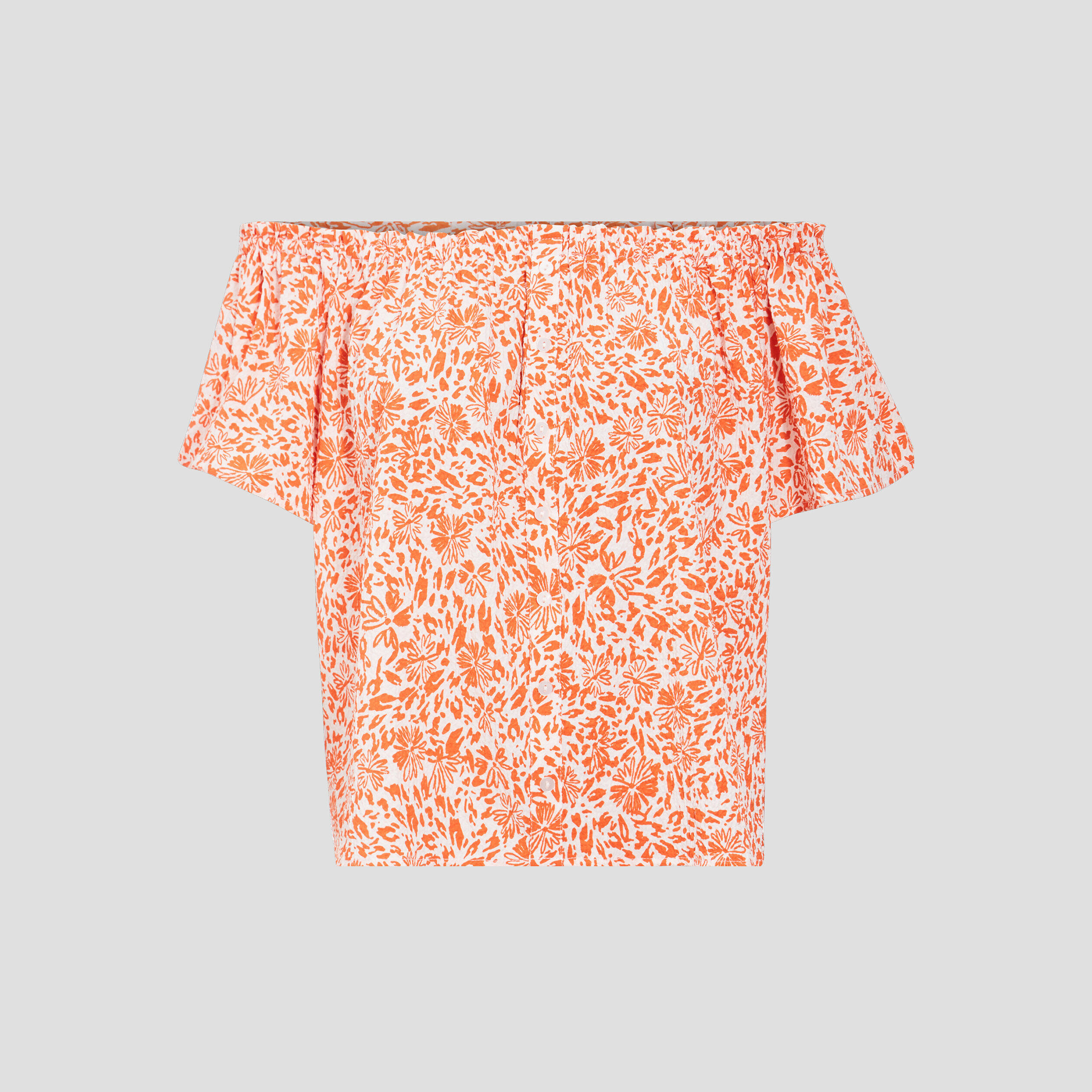 Blouse manches courtes orange corail femme | Cache Cache