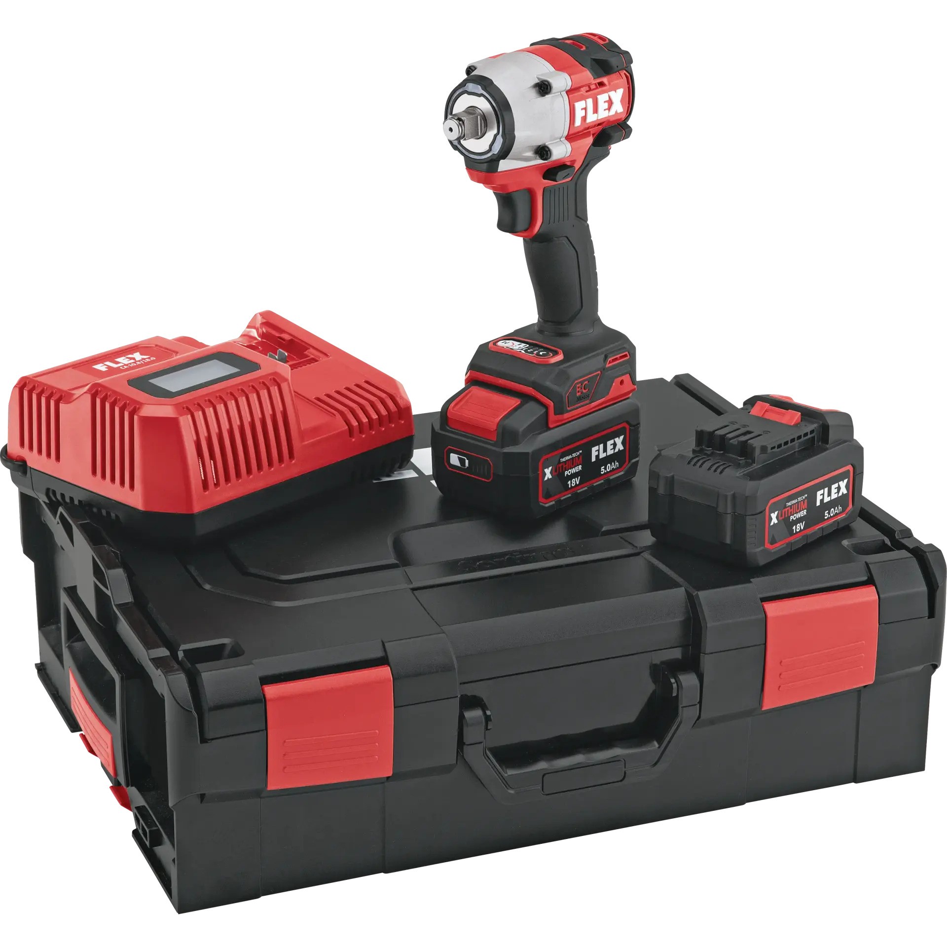 Flex-tools 531504 Încărcător de zgârieturi cu acumulator 18V 5.0Ah în L-Boxx