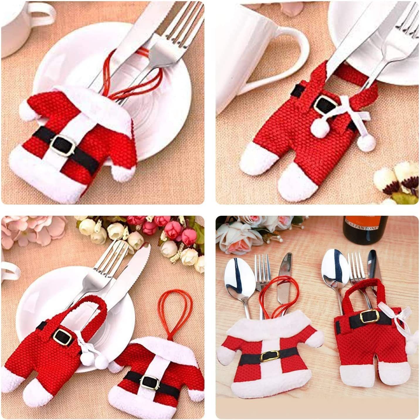 Alster Herz Weihnachtsmann Deko Weihnachten, Besteckhalter für Esstisch, H0225 (6 St), Tischdeko Weihnachten Ideen