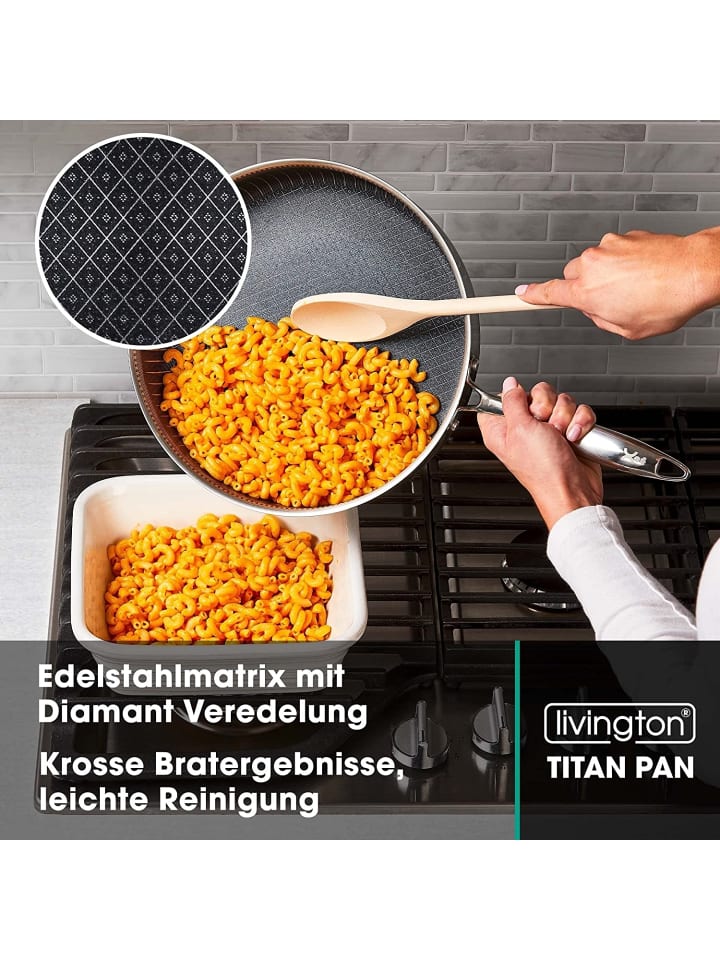 Livington Hochrandpfanne Titan Pan 28cm in Silber günstig kaufen onesize